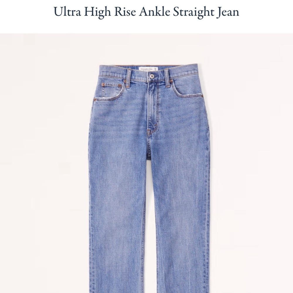Ultra High Rise Ankle Straight Jean - Light Blue